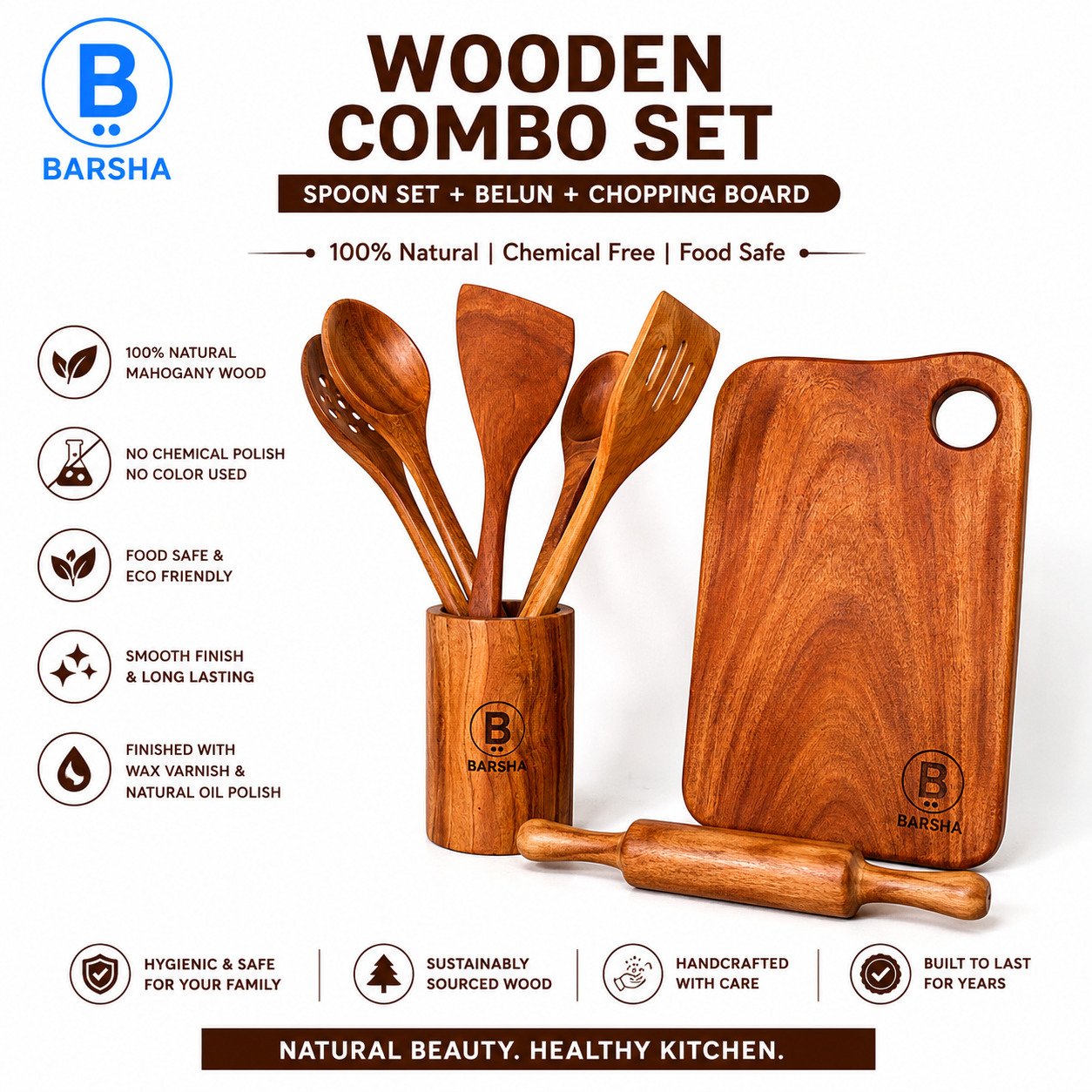 Wooden Kitchen Combo Set